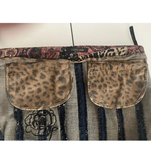 Roberto Cavalli Denim Skirt with Embroidery - Picture 5 of 17